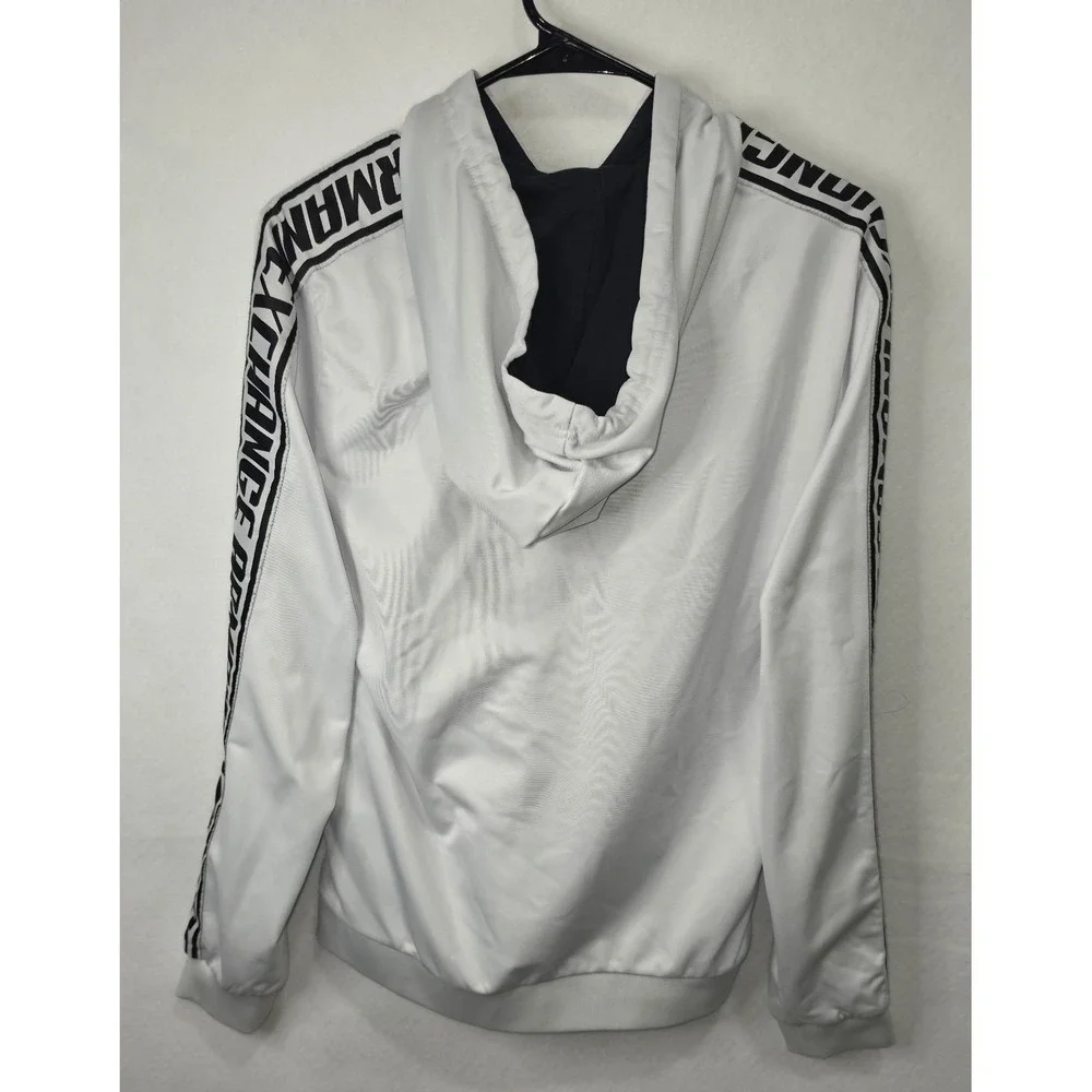 Armani Exchange Mens White Logo Tape Zip Up Track Jacket Hoodie S Small